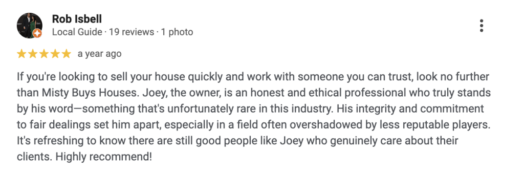 Misty Buys Houses Testimonials